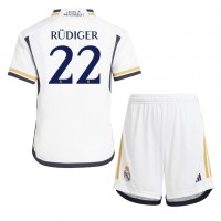 Koszulka piłkarska Real Madrid Antonio Rudiger #22 Strój Domowy dla dzieci 2023-24 tanio Krótki Rękaw (+ Krótkie spodenki)